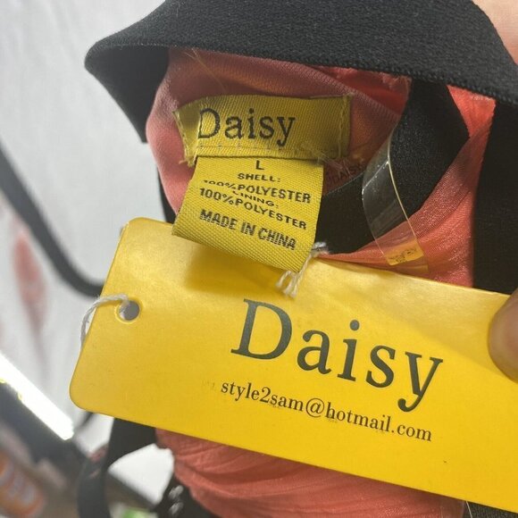 NWT Daisy Salmon Cross Back With Lace See Through Trim Maxi Dress. Sz Large - Picture 11 of 11